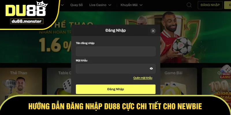 Từng bước đăng nhập DU88 cực chi tiết dành cho người chơi 